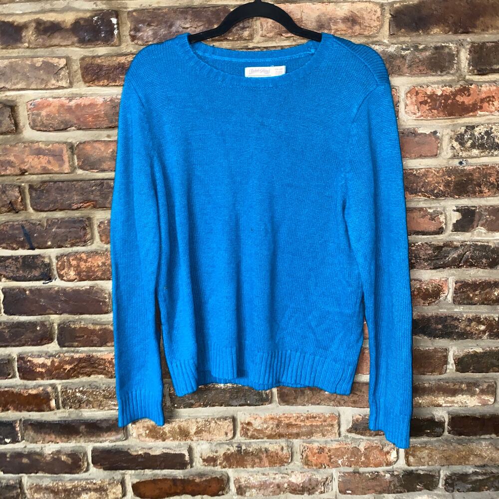 Faded Glory Blue Knit Pullover Sweater w/ Elbow Pads Women's Size XXL